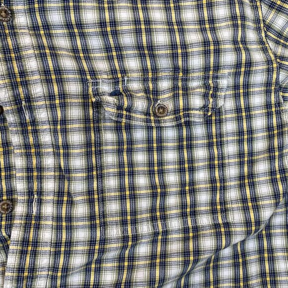 Carhartt Mens Shirt Size XL Plaid Short Sleeve Work Shirt Button Up Cotton Blue - Picture 7 of 10